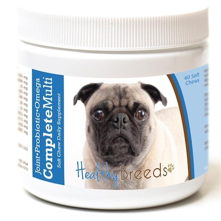 Healthy Breeds Healthy Breeds 192959008814 Pug All in One Multivitamin Soft Chew - 60 Count 192959008814